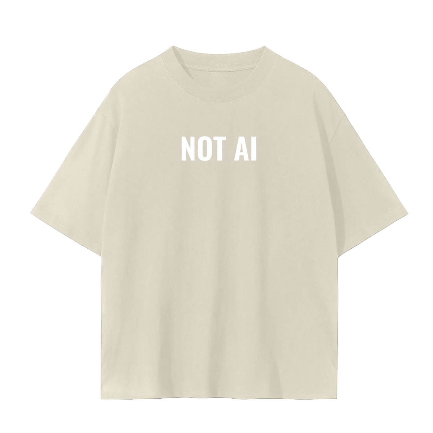 NOT AI 100% COTTON OVERSIZE T-Shirt White AI Unisex