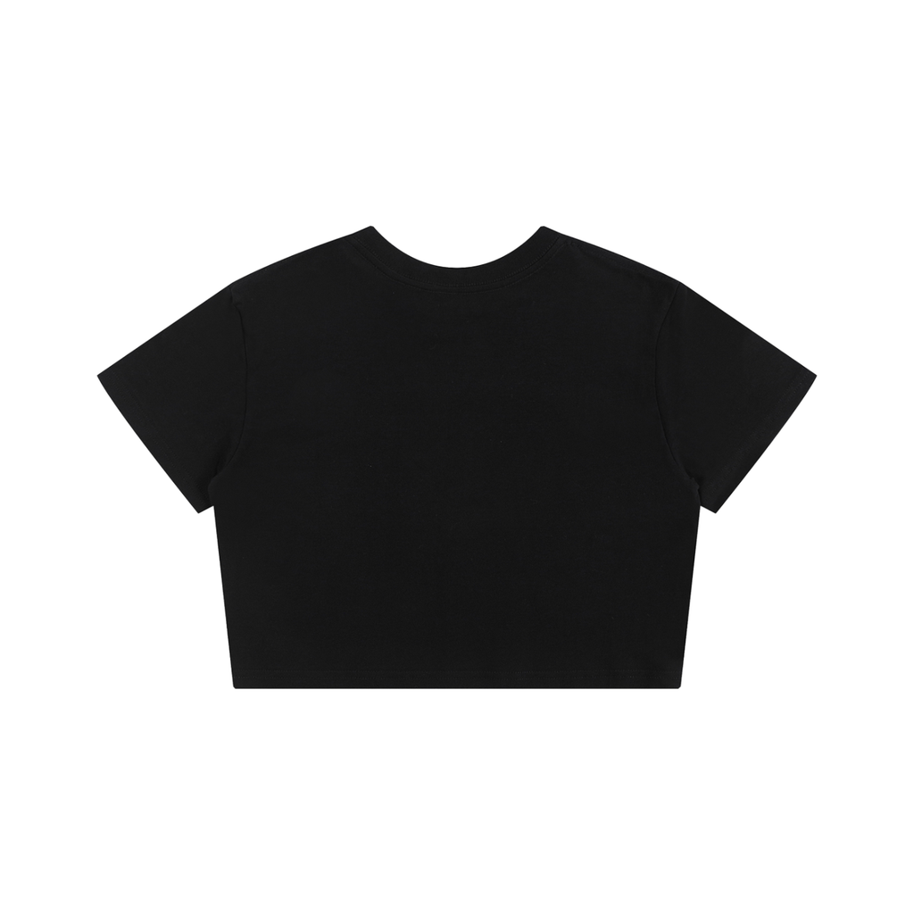 cropped,100% cotton,cotton t-shirt,black t-shirt